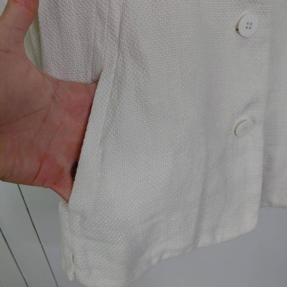 Eileen Fisher Jacket Womens XL Collarless Linen Cotton Blend Blazer Texture - Picture 4 of 9